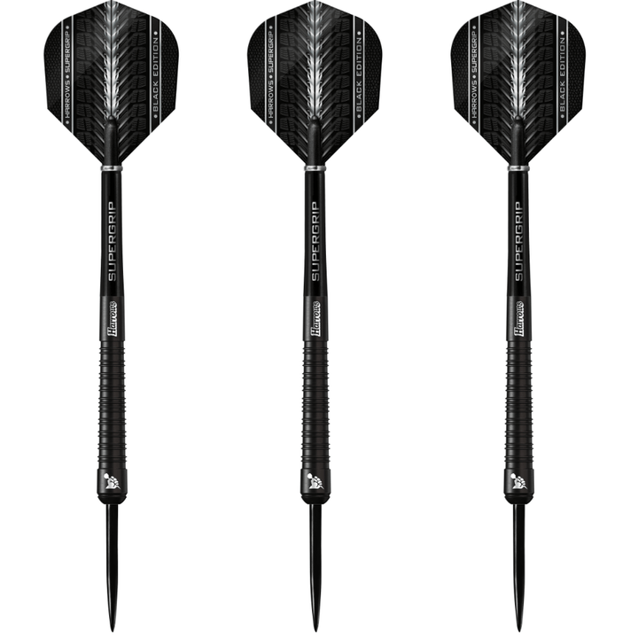 Harrows Supergrip Black Edition Steeldarts Set