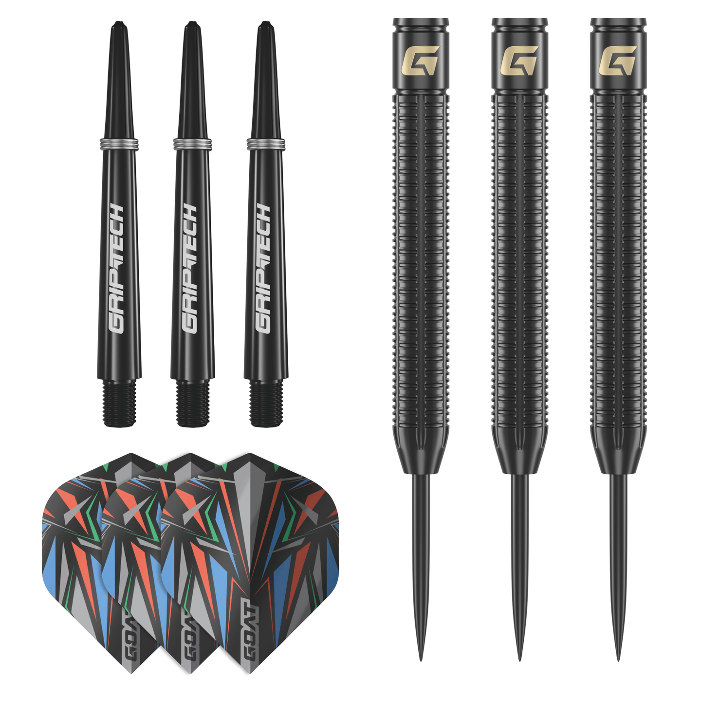 GOAT Athlete Black Brass Steeldarts Packungsinhalt