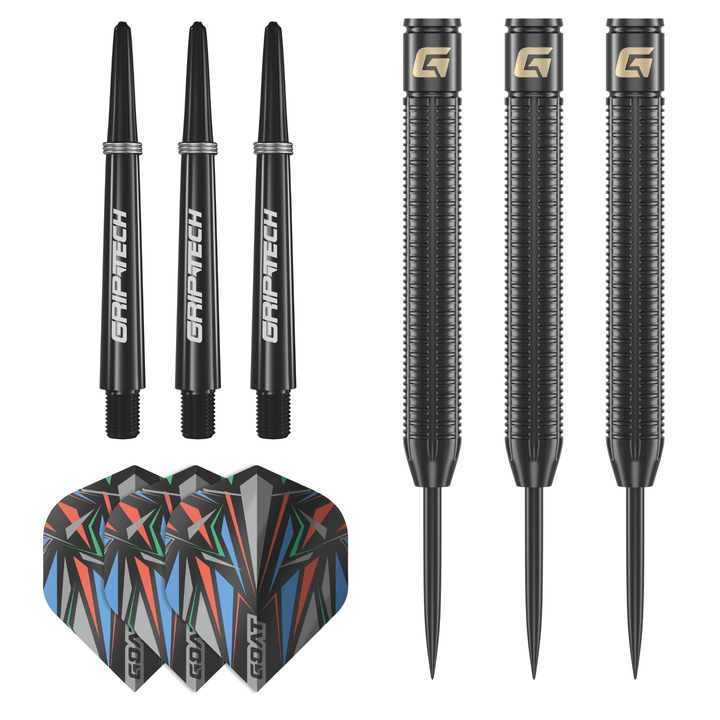 GOAT Athlete Black Brass Steeldarts Packungsinhalt