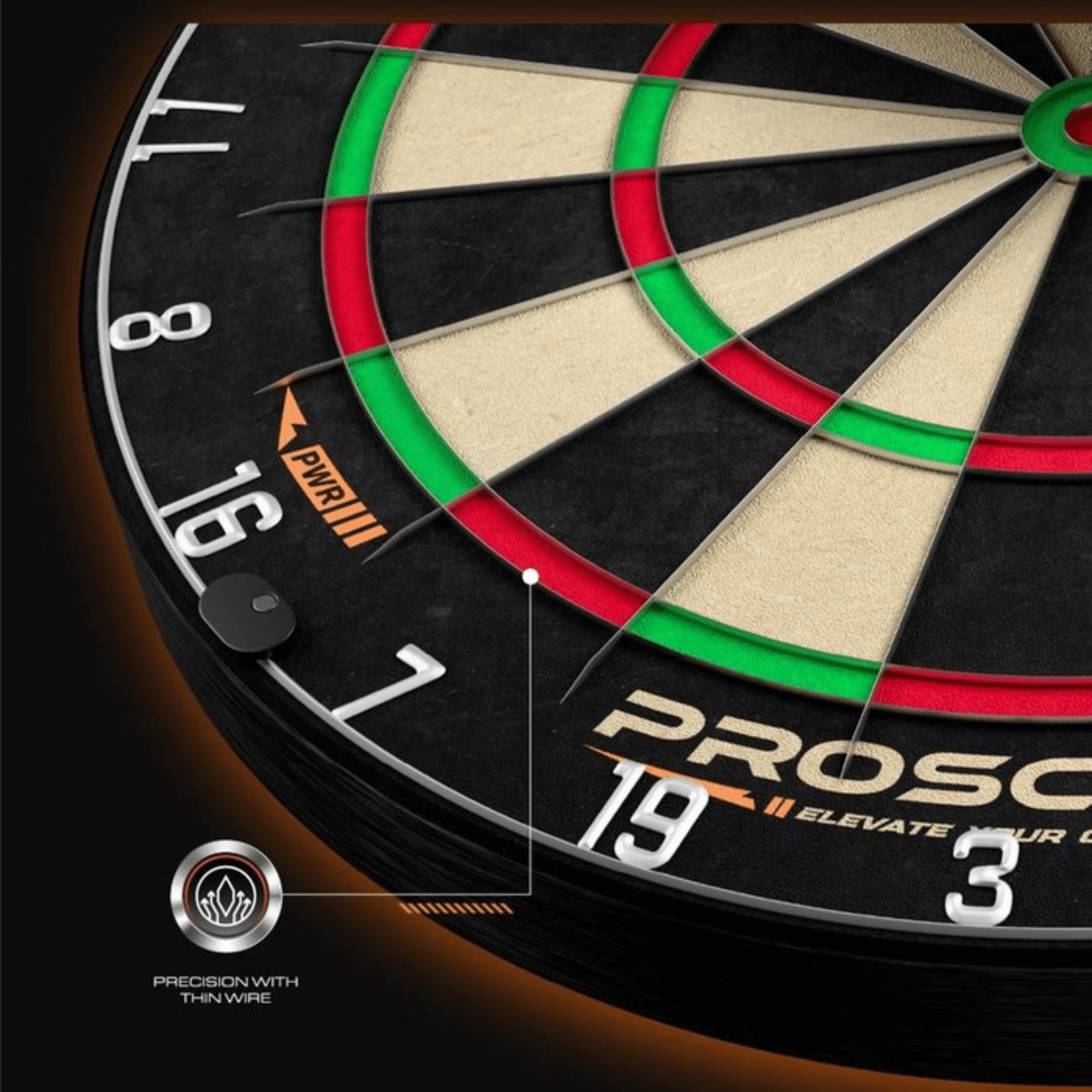 GOAT Proscore PWR Dartboard Details Spinne