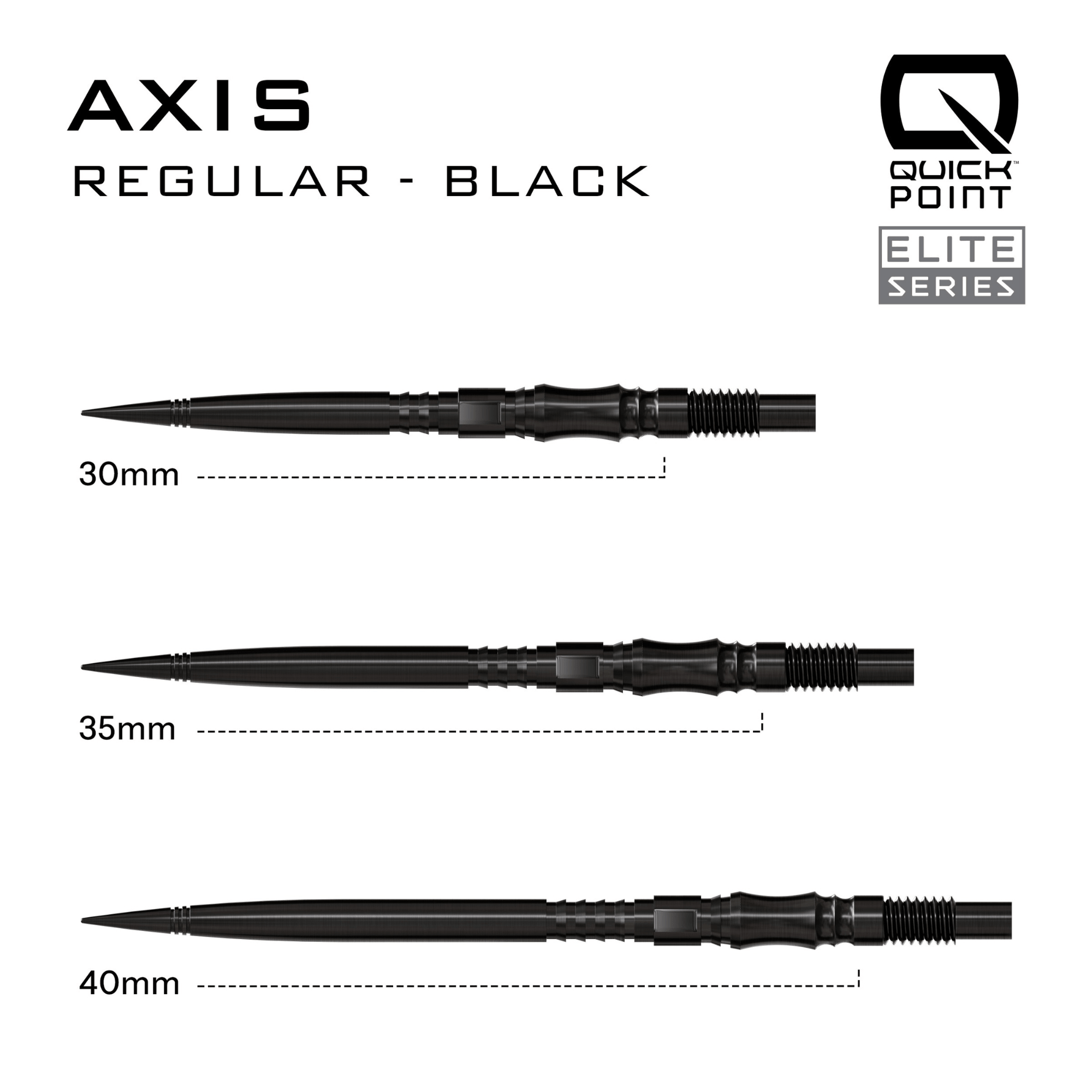 Harrows Axis Elite Series Quick Point Spitzen Black Maße