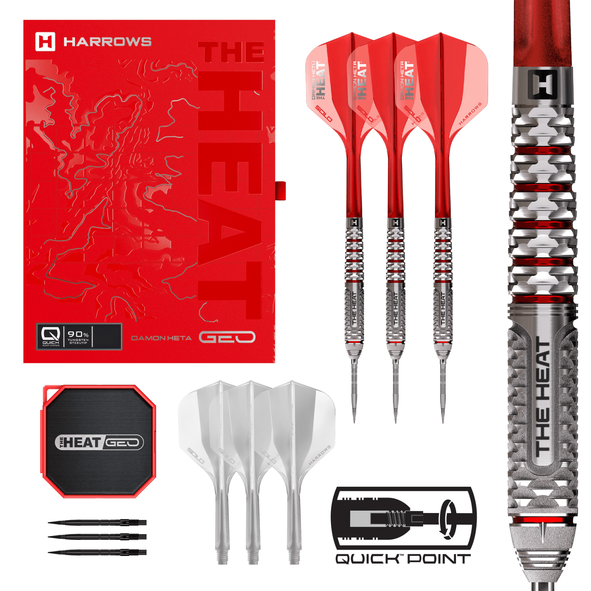 Harrows Damo Heta Geo Quick Point Steeldarts Verpackung