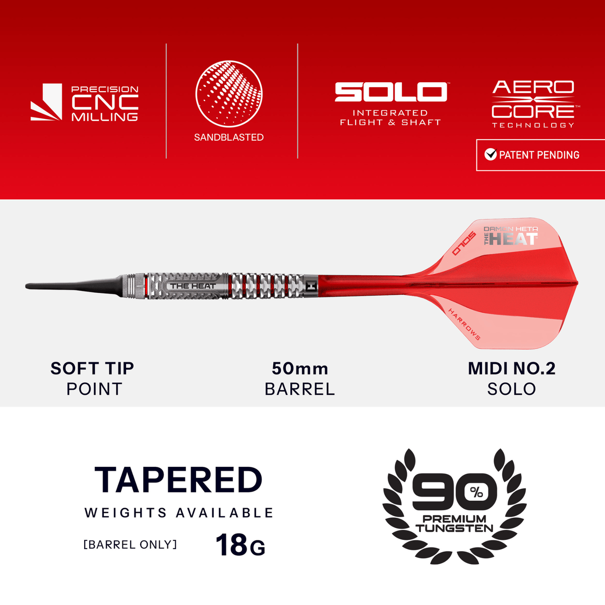 Harrows Damon Heta Geo Softdarts Maße