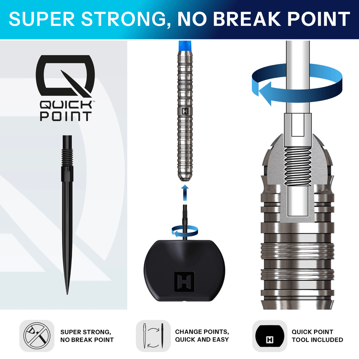 Harrows Flux Pro Tungsten Quick Point Steeldarts Details Quick Point