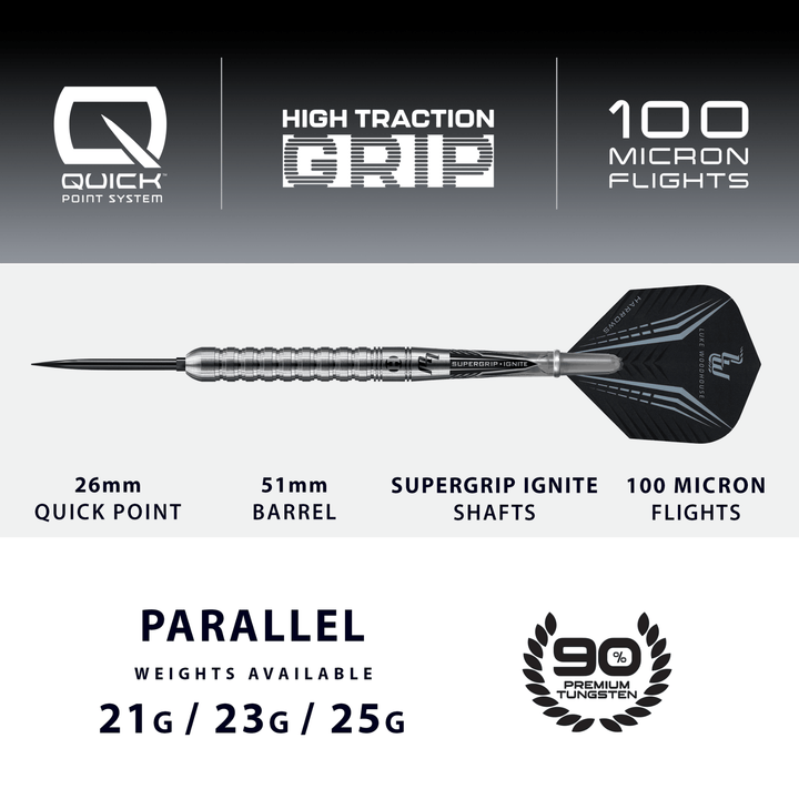 Harrows Luke Woodhouse Quick Point Steeldarts Maße