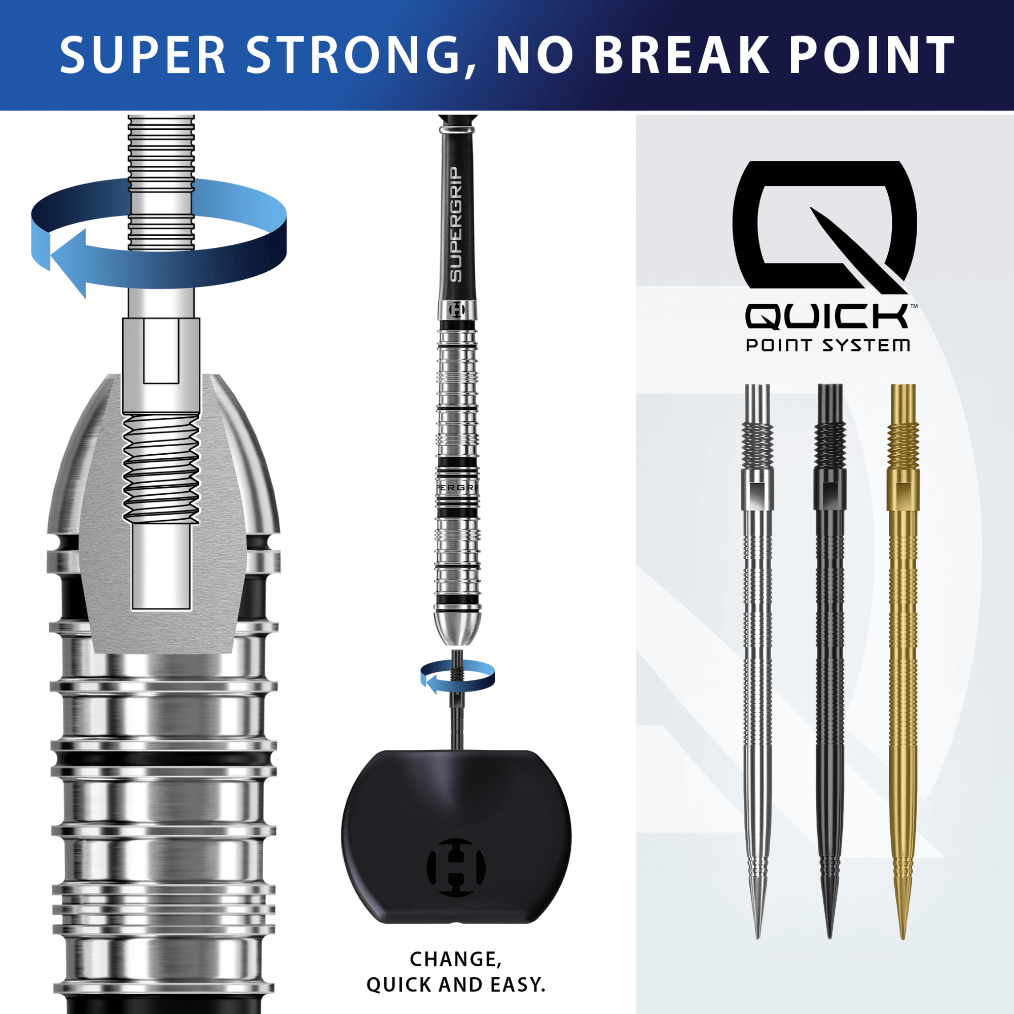 Harrows Micro Grip Quick Point Spitzen Gold Details Quick Point