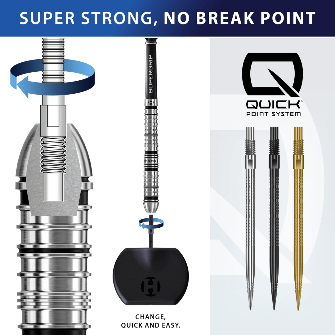 Harrows Micro Grip Quick Point Spitzen Silver Details Quick Point