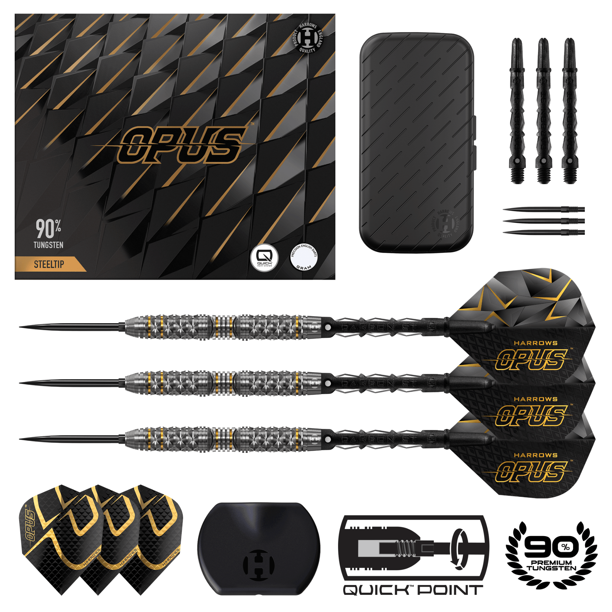 Harrows Opus Quick Point Steeldarts Packungsinhalt