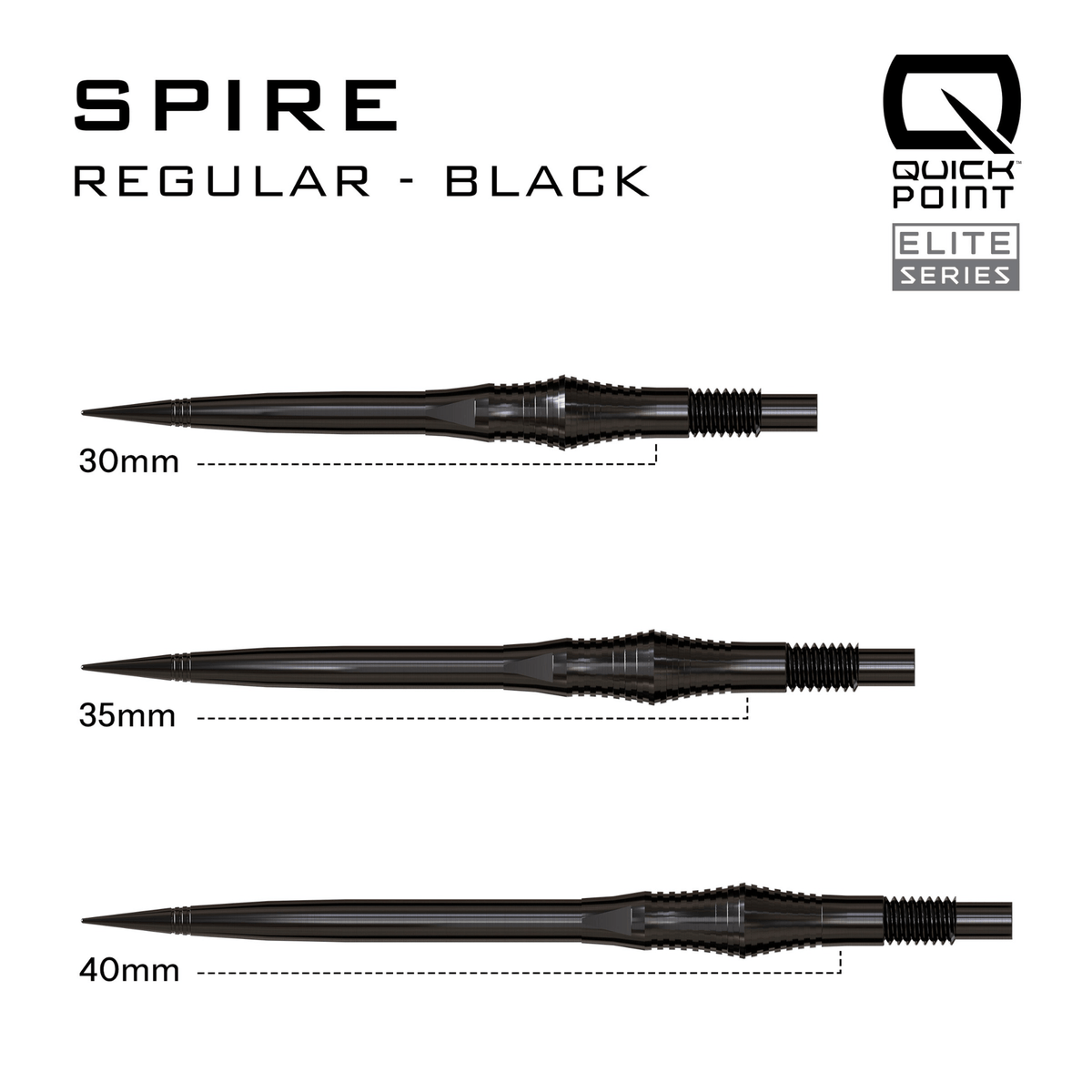 Harrows Spire Elite Series Quick Point Spitzen Black Maße