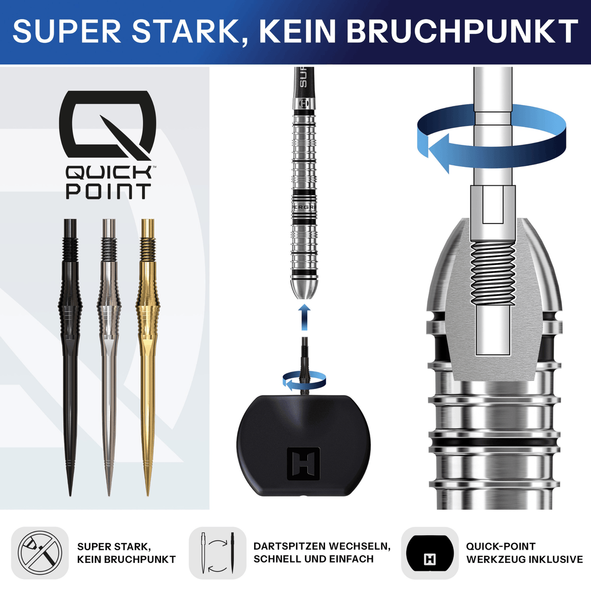 Harrows Spire Elite Series Quick Point Spitzen Details Quick Point