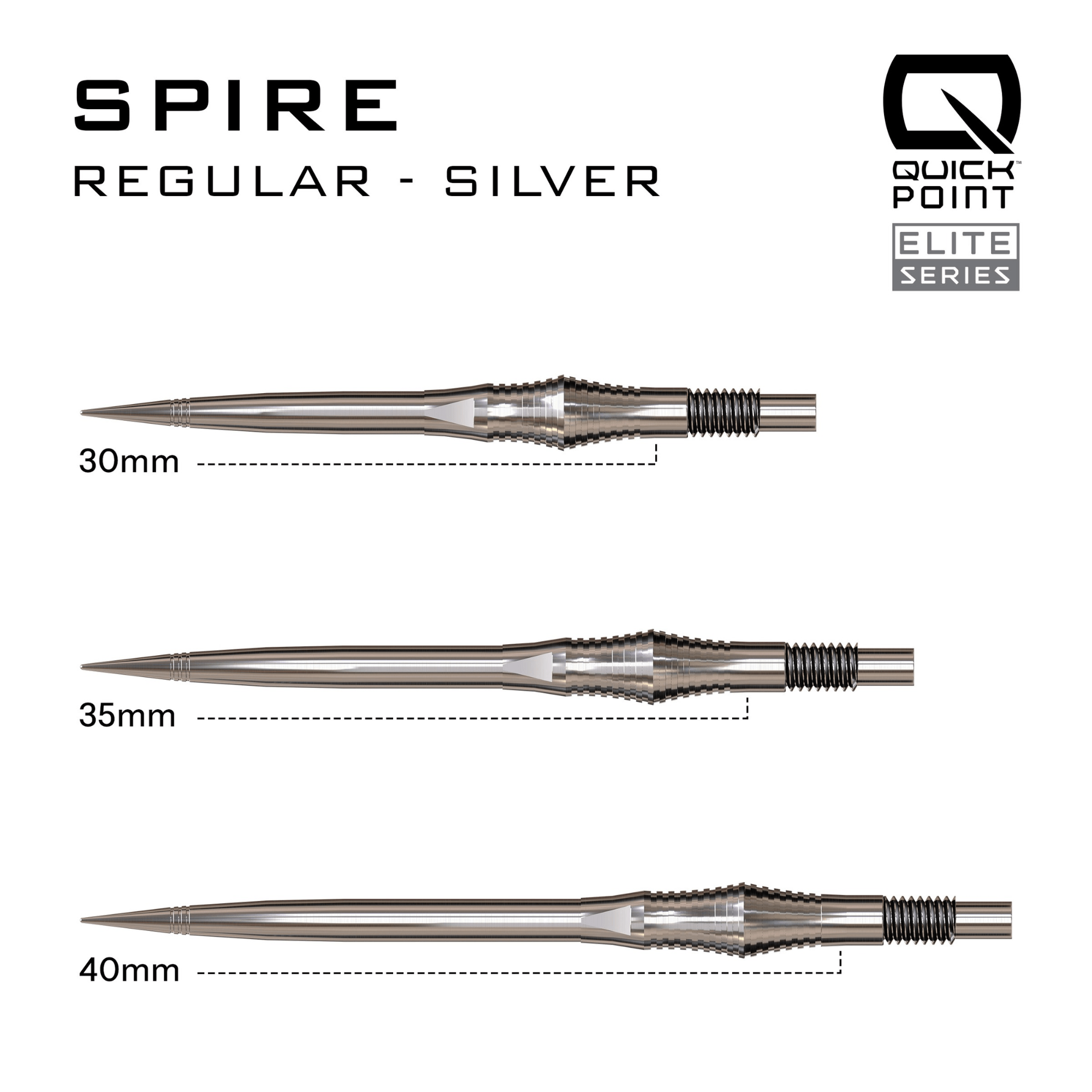 Harrows Spire Elite Series Quick Point Spitzen Silver Maße