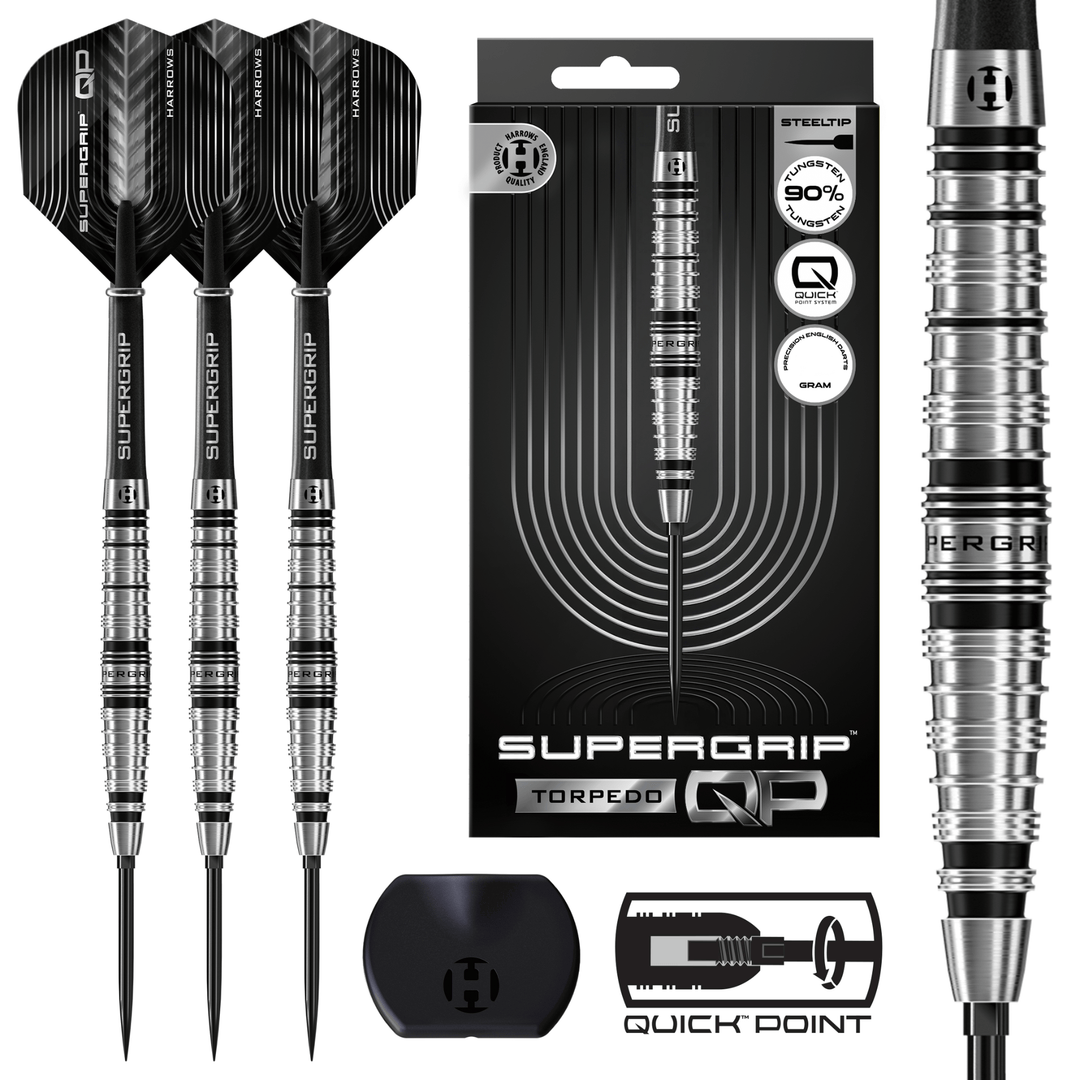 Harrows Supergrip Torpedo Quick Point Steeldarts Packungsinhalt