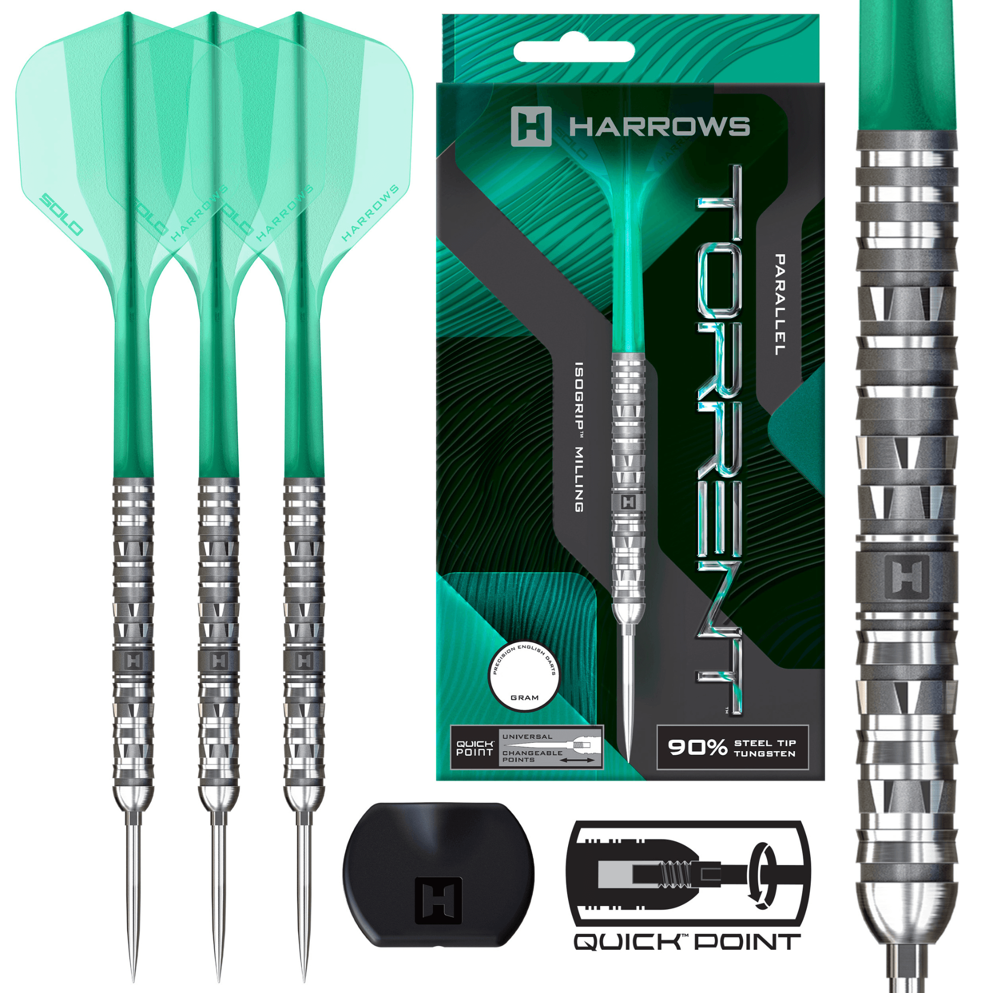 Harrows Torrent Parralel Quick Point Steeldarts Verpackung
