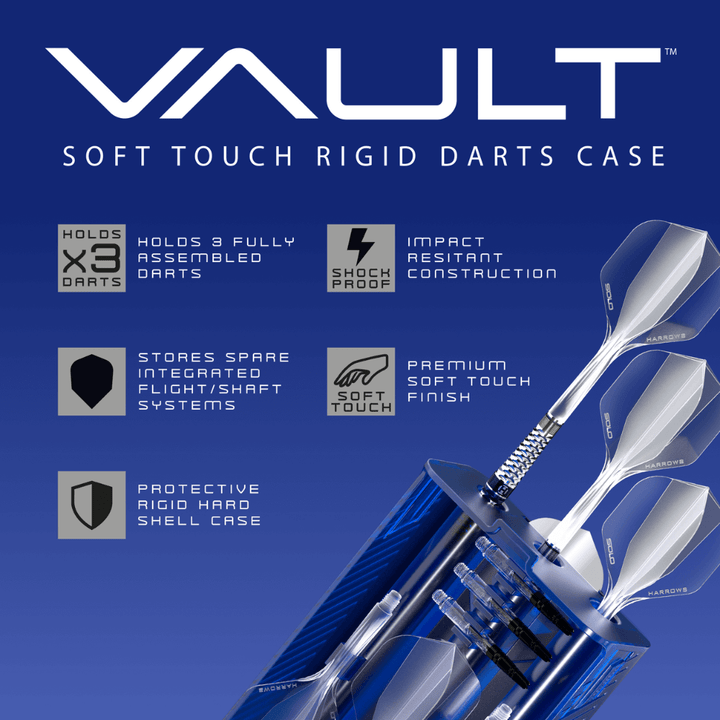 Harrows Vault Dartcase Blue Details