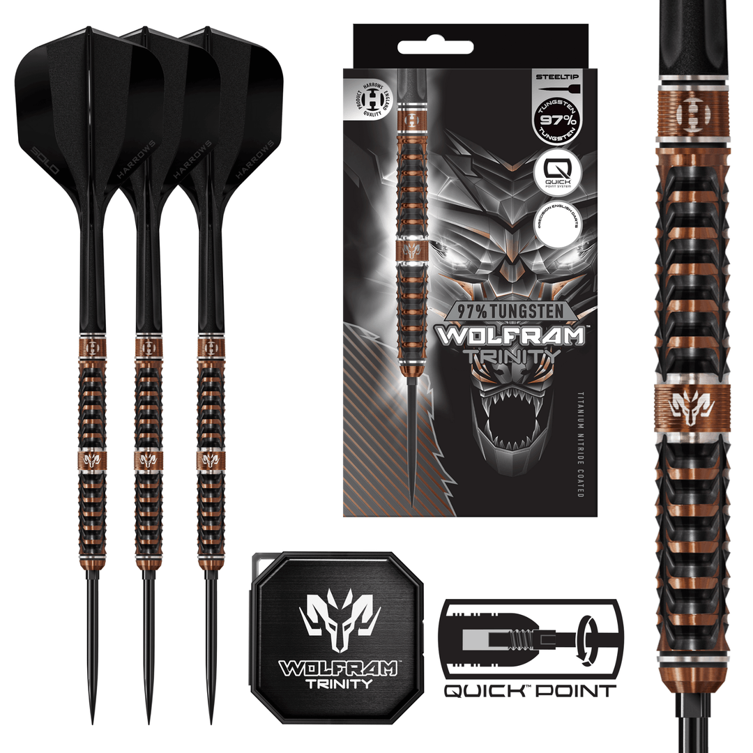 Harrows Wolfram Trinity Steeldarts Packungsinhalt