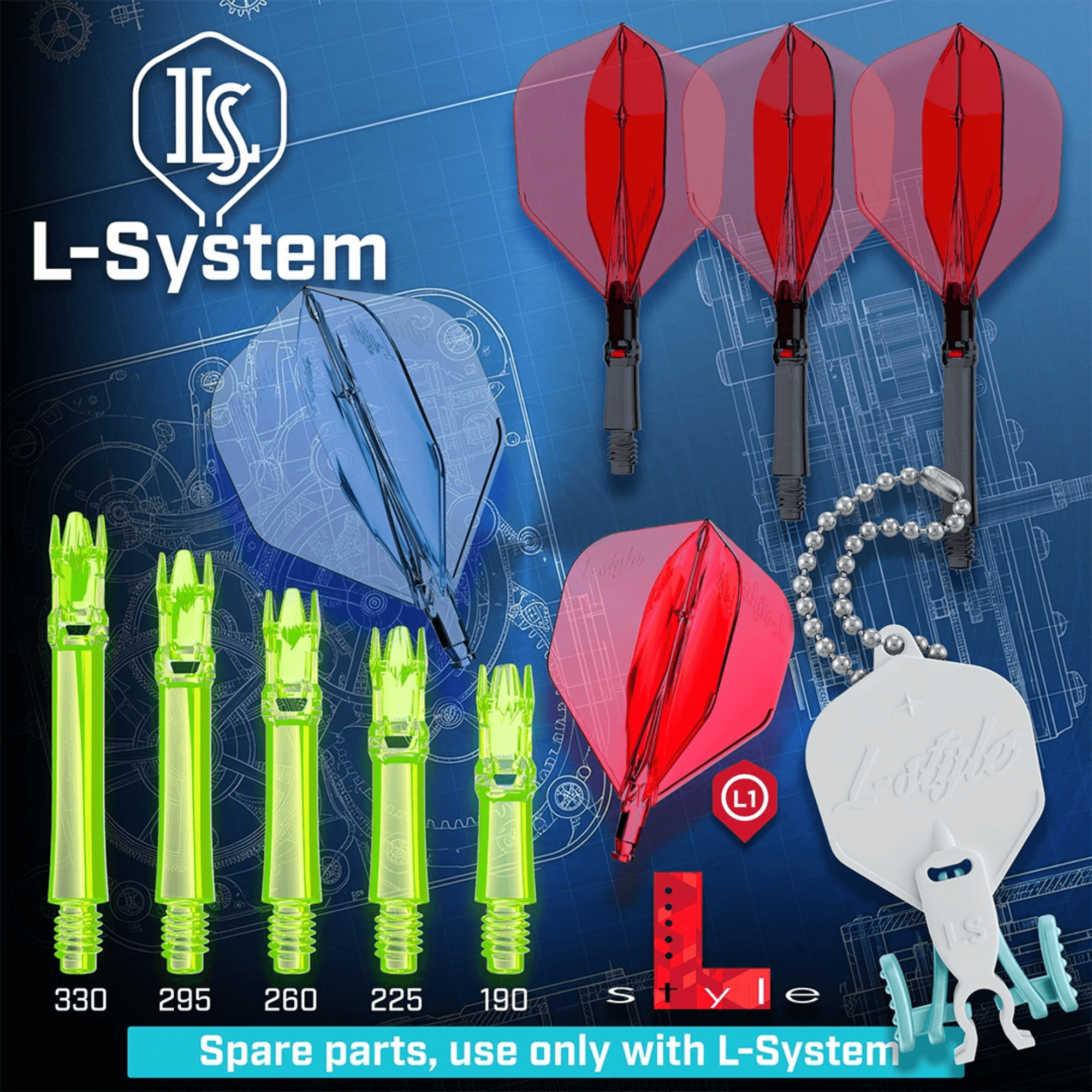 L-Style L-System Spare Shafts - Neon Yellow Auswahl