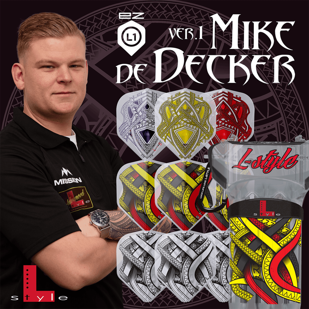 L-Style L1EZ Mike de Decker Type A Black Clear White Flights