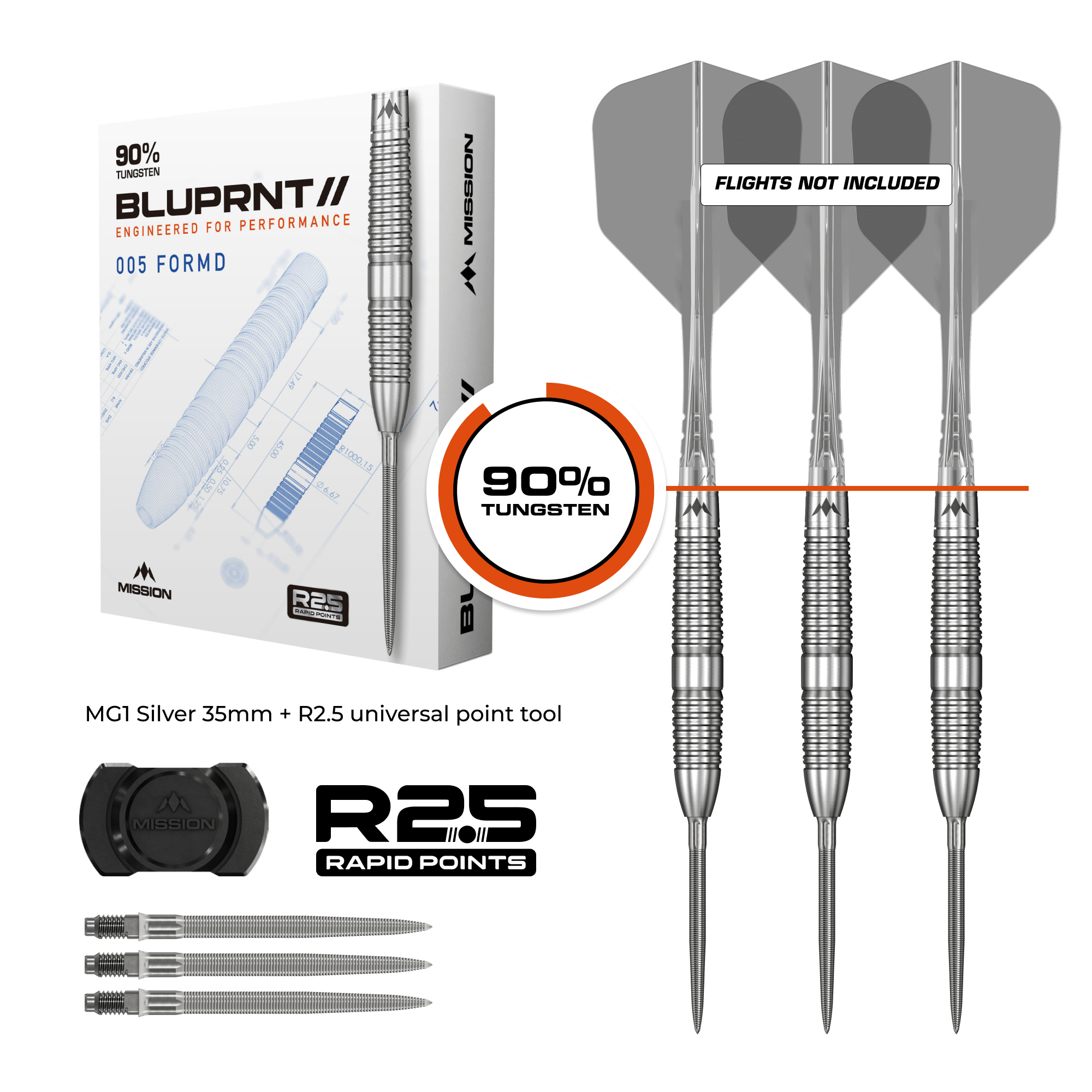 Mission BLUPRNT FORMD Rapid Point Steeltips Packungsinhalt