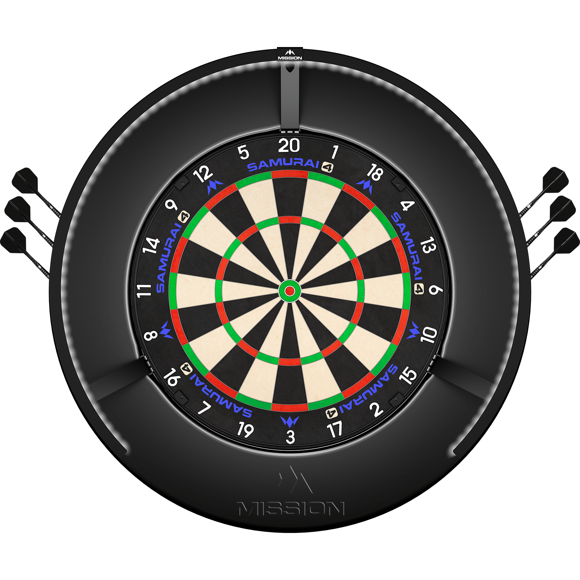Mission Dartboard Surround Black mit Board