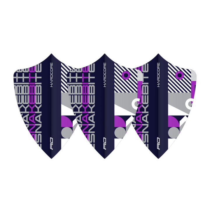 Red Dragon Hardcore Snakebite Purple Freestyle Flights Set