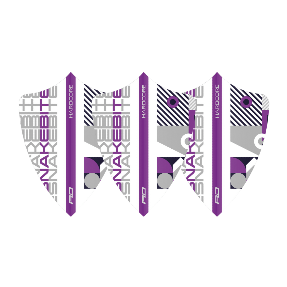 Red Dragon Hardcore Snakebite White Freestyle Flights Set