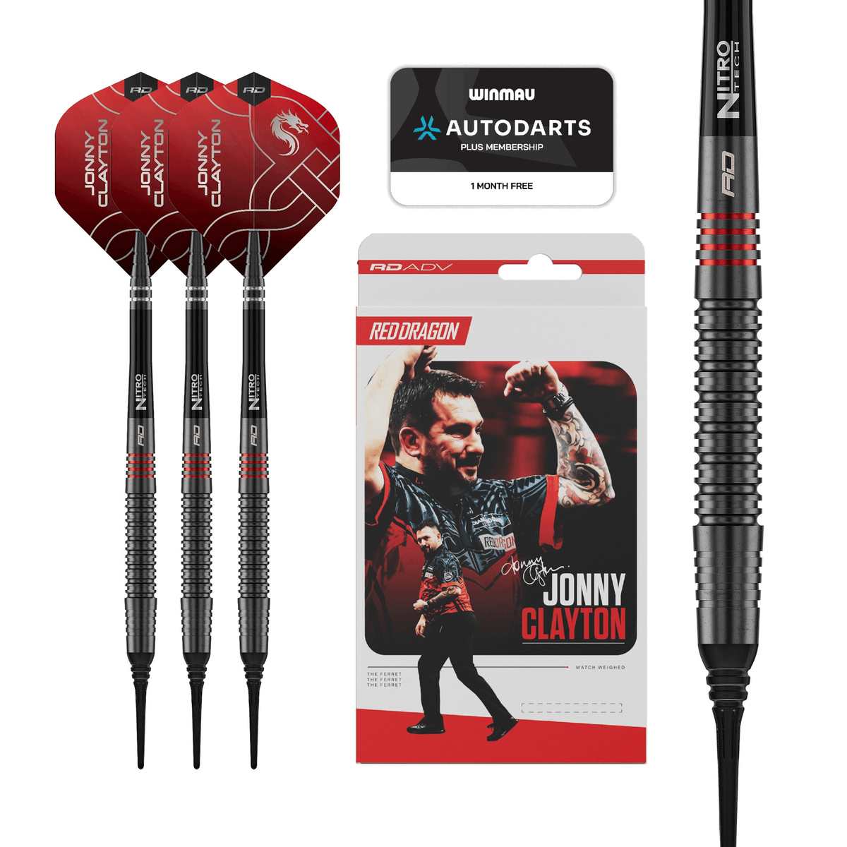 Red Dragon Jonny Clayton ADV Softdarts Verpackung
