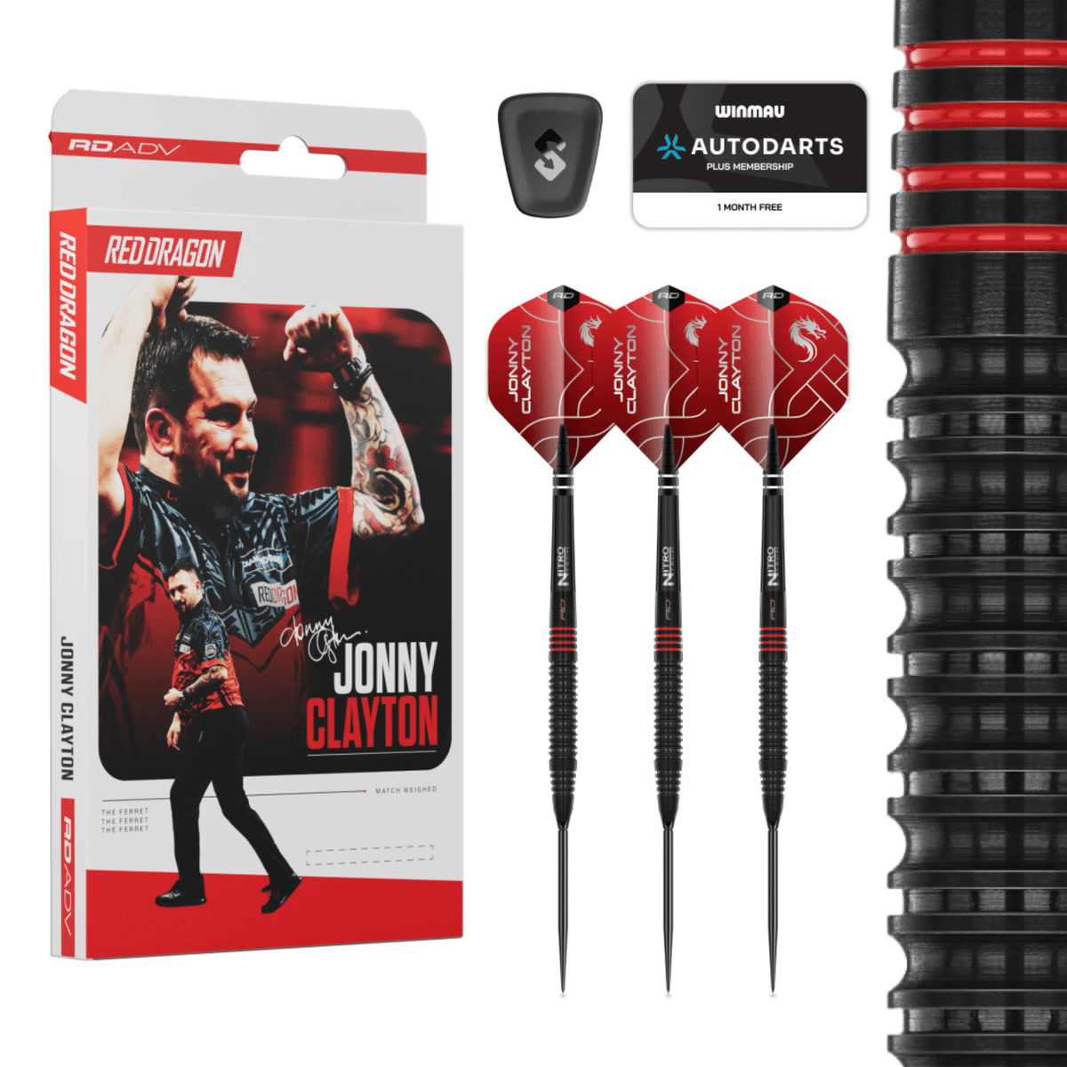 Red Dragon Jonny Clayton ADV Switch Point Steeldarts Verpackung