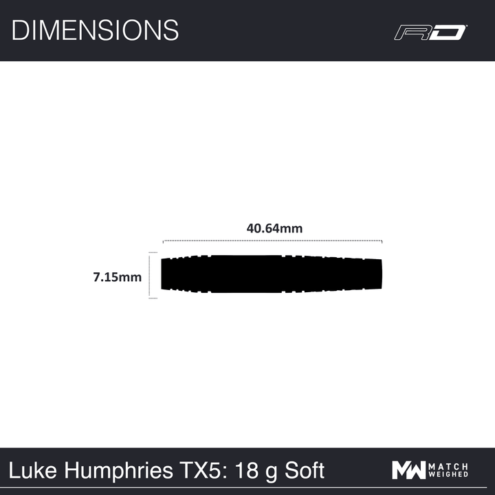 Red Dragon Luke Humphries TX5 Softdarts Maße