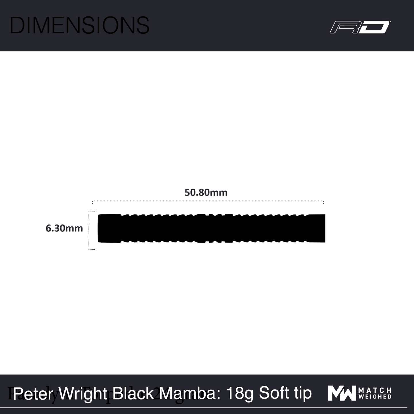 Red Dragon Peter Wright Black Mamba Softdarts Maße Barrel