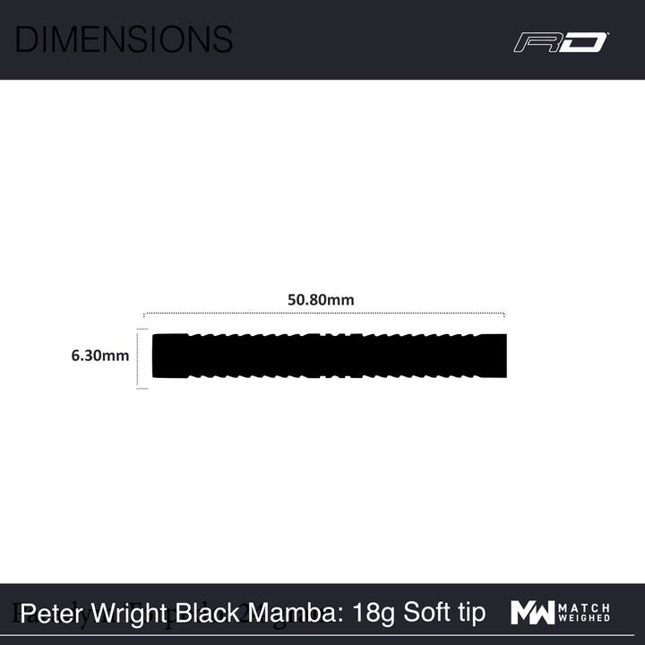 Red Dragon Peter Wright Black Mamba Softdarts Maße Barrel