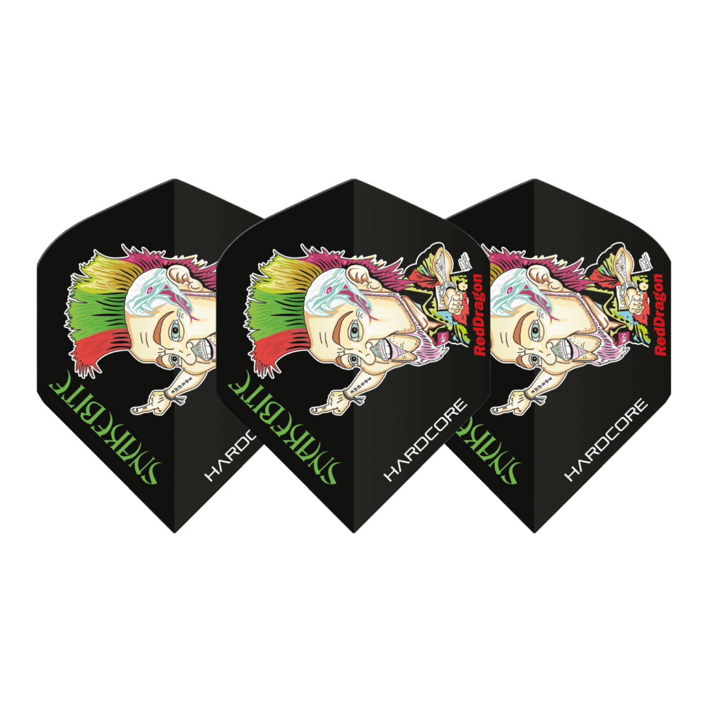 Red Dragon Peter Wright Hardcore Cartoon Flights Set