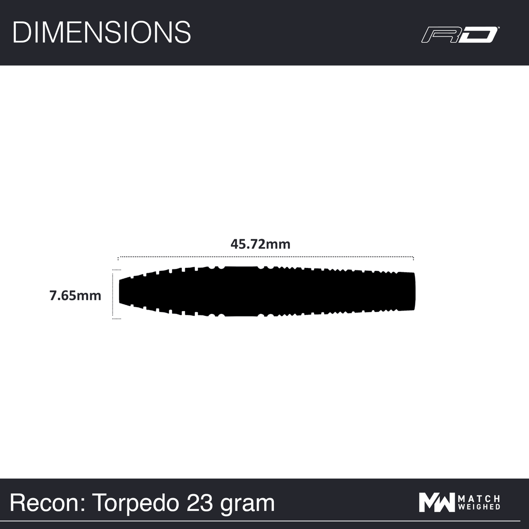 Red Dragon Recon Torpedo Steeldarts Maße 23g