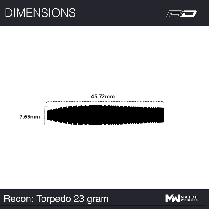Red Dragon Recon Torpedo Steeldarts Maße 23g
