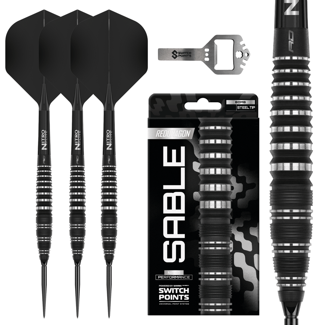Red Dragon Sable Bomb Switch Point Steeldarts Verpackung