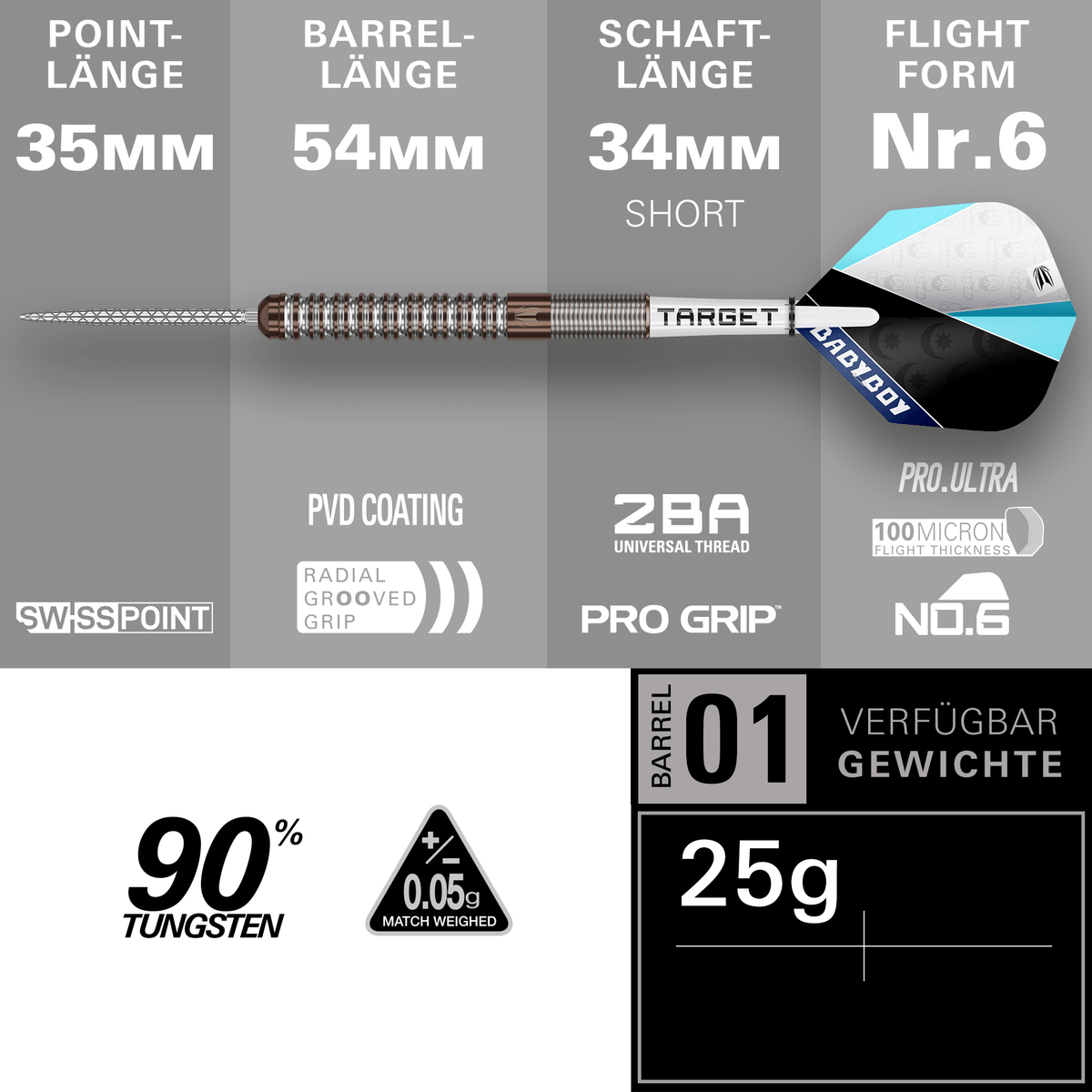 Target Adam Lipscombe Gen 1 Swiss Point Steeldarts Maße