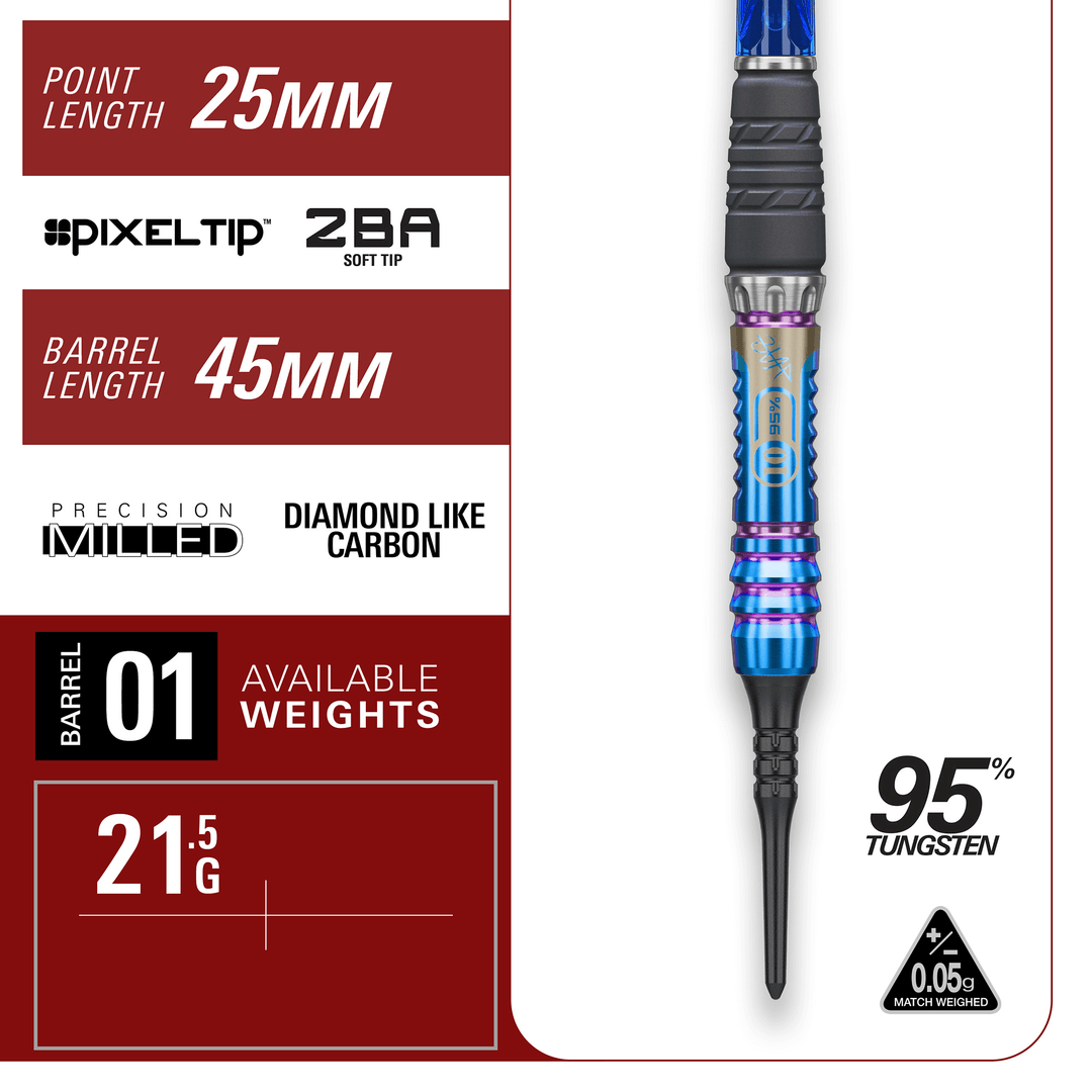 Target Japan Haruki Muramatsu Rising Sun Gen 10 Softdarts Maße Barrel und Point