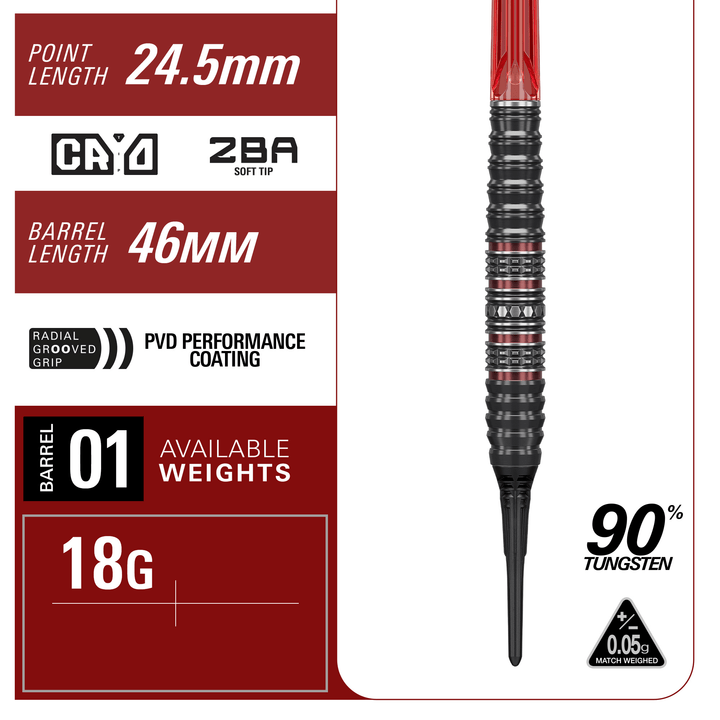 Target Japan Kosuzu Iwao Prime Series Diamond Gen 4 Softdarts Maße Barrel