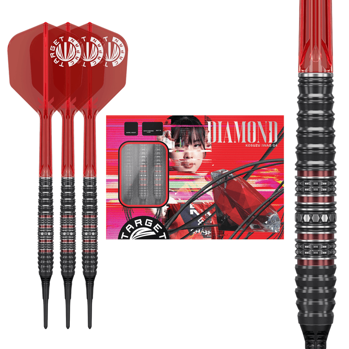 Target Japan Kosuzu Iwao Prime Series Diamond Gen 4 Softdarts Packungsinhalt