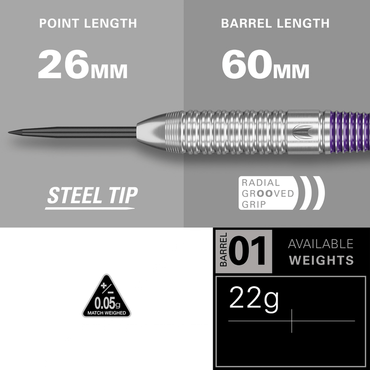 Target Luke Littler Brass Steeldarts Maße Spitze und Barrel