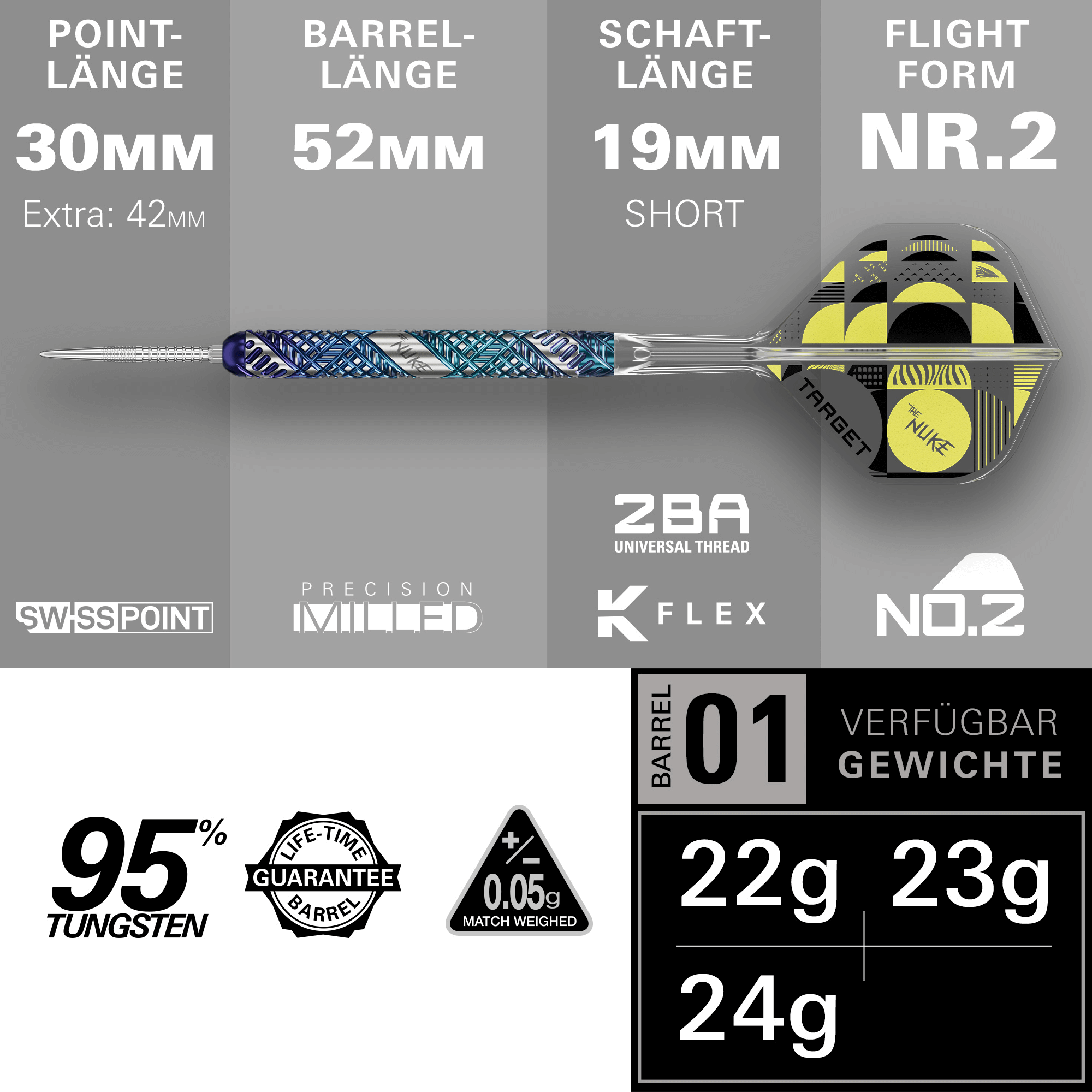 Target Luke Littler Edge Swiss Point Steeldarts Maße