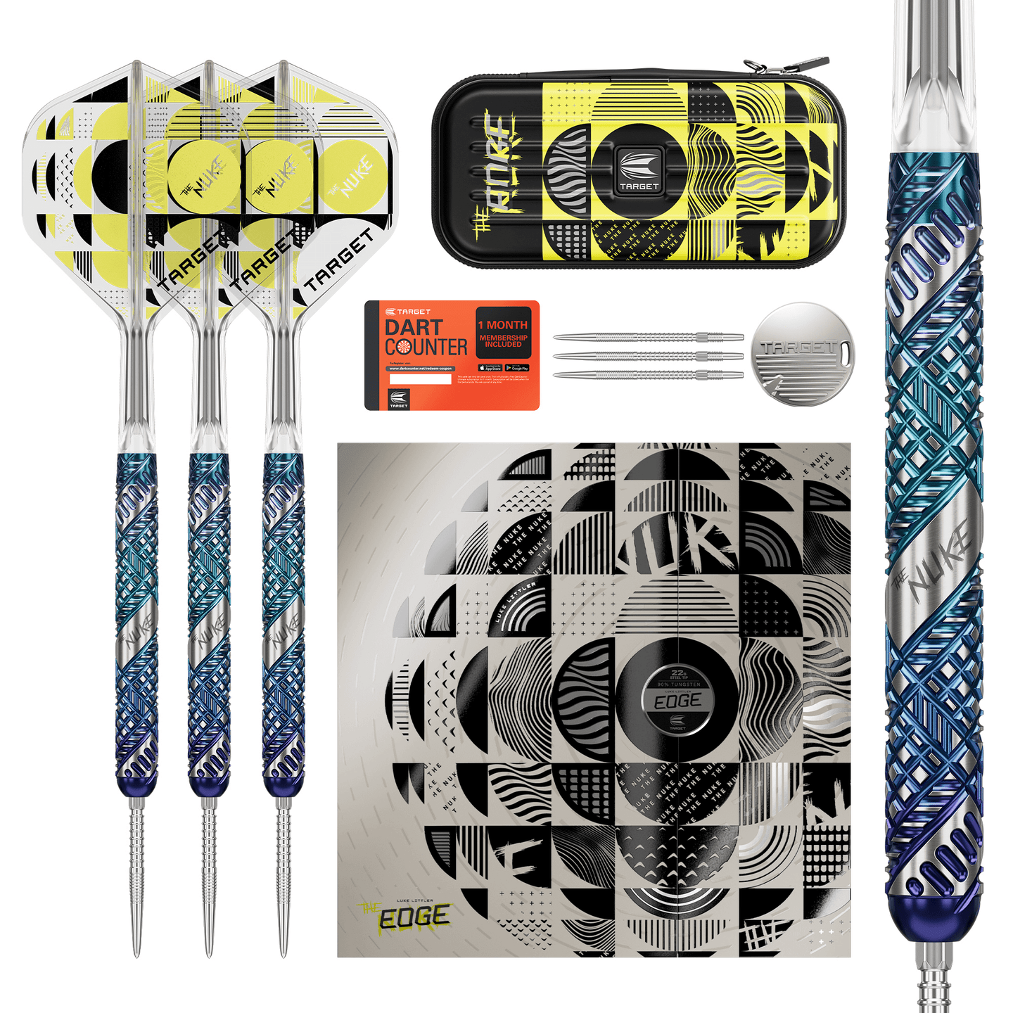 Target Luke Littler Edge Swiss Point Steeldarts Packungsinhalt