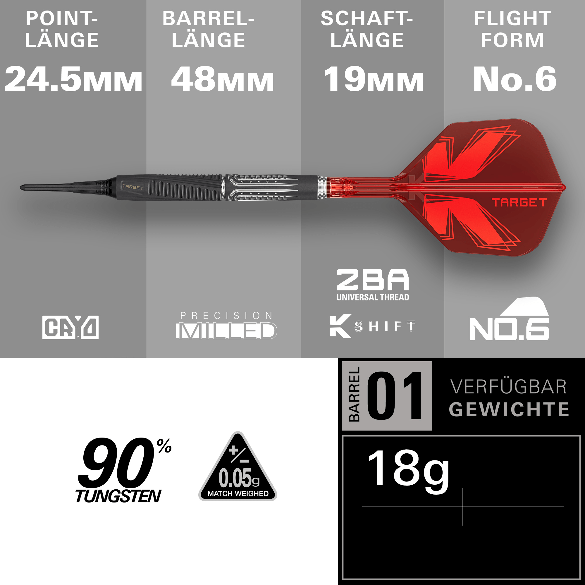 Target Shift Softdarts Maße