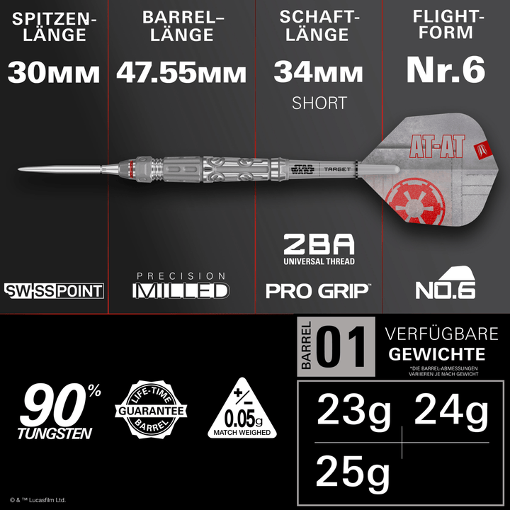 Target Star Wars AT-AT Swiss Point Steeldarts Maße