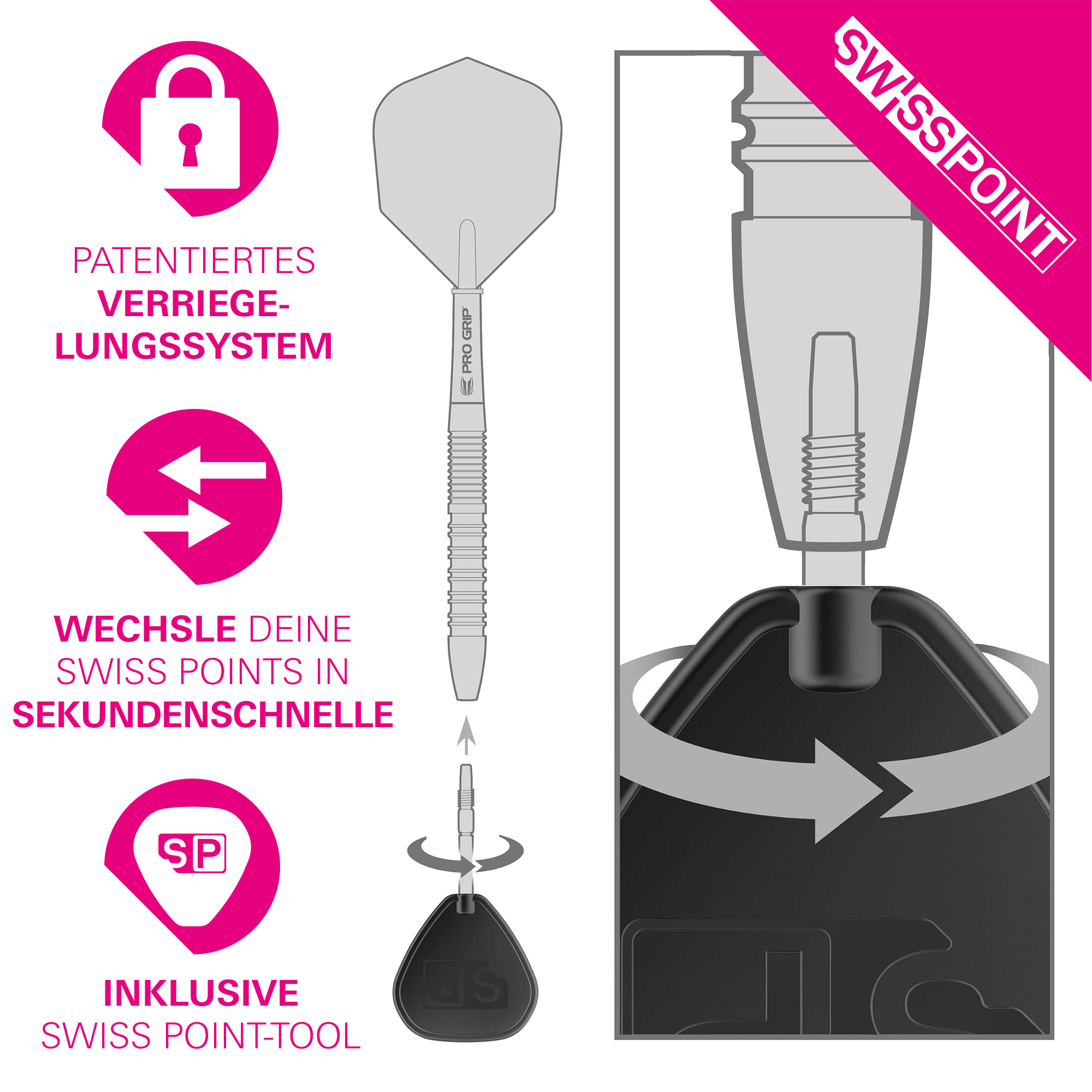 Target Swiss Point FLT Spitzen - Schwarz Details Swiss Point