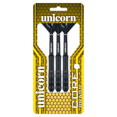 Unicorn Core Black Brass 2 Steeldarts Packung 