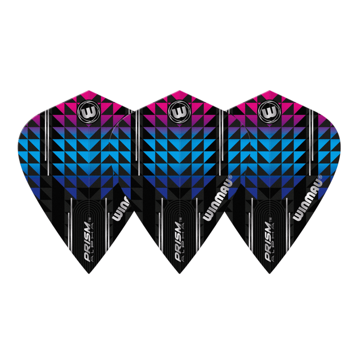 Winmau Alpha Kite Black Blue Purple Flights Set