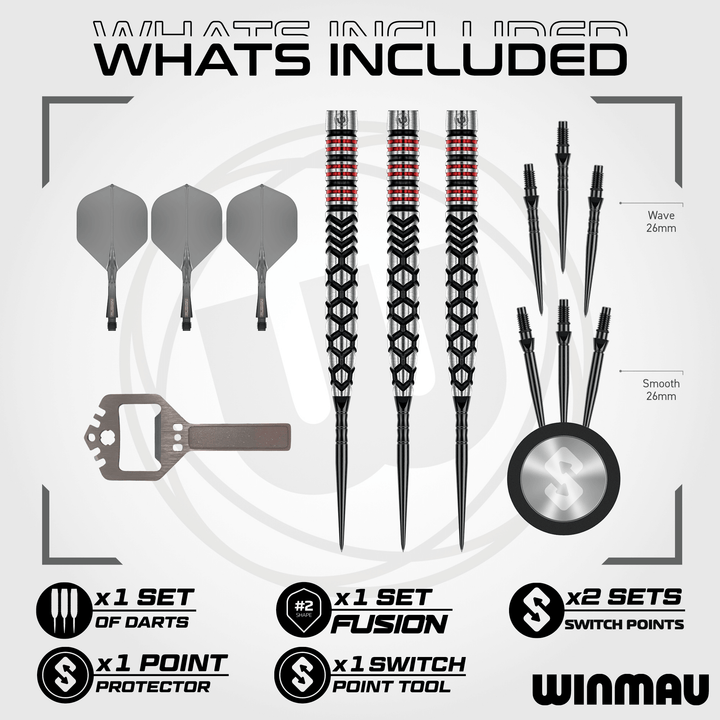 Winmau Fornax Tapered Switch Point Steeldarts Packungsinhalt