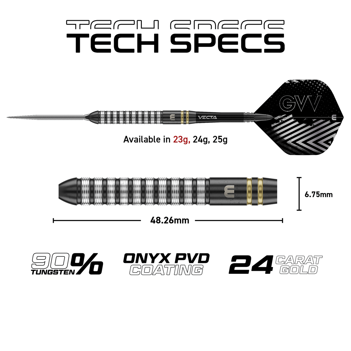 Winmau GVV TS Switch Point Steeldarts Maße 23g