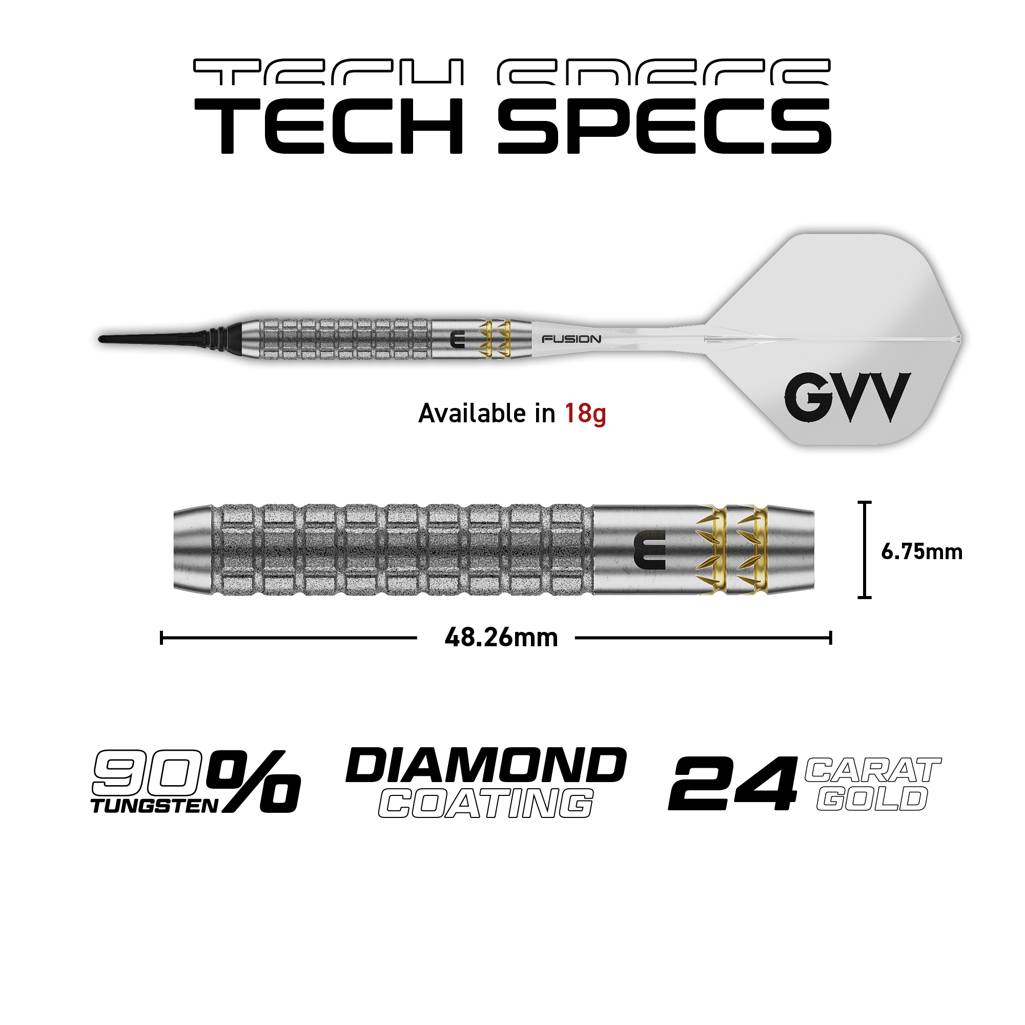 Winmau GVV W-MAX Softdarts Maße