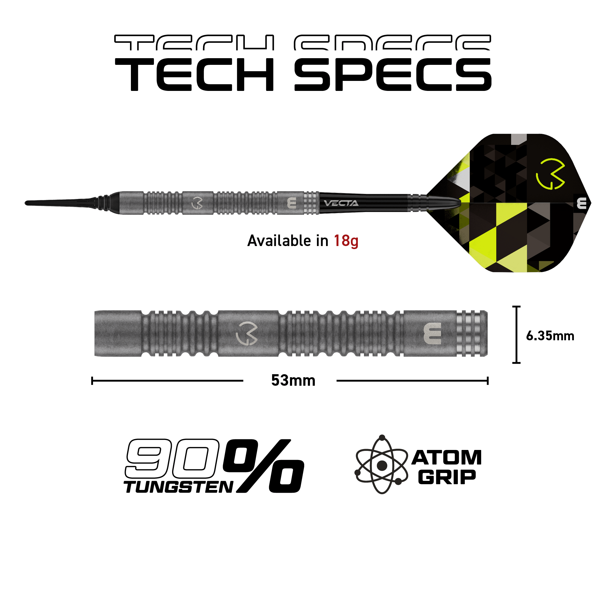 Winmau MVG TS Softdarts Maße